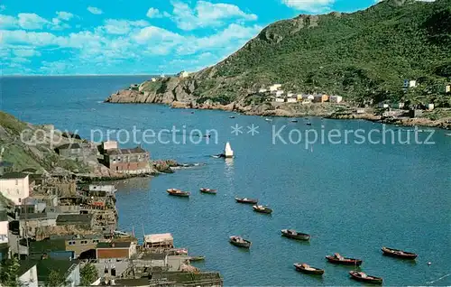 AK / Ansichtskarte St_Johns_Newfoundland_and_Labrador Fishing boats with Fort Amherst Air view St_Johns