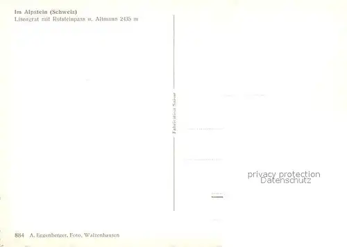 AK / Ansichtskarte Alpstein_GR Gebirgspanorama Lisengrat Rotsteinpass und Altmann 