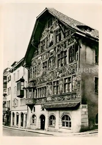 AK / Ansichtskarte Schaffhausen__SH Haus zum Ritter Historisches Gebaeude Fresken Fassadenmalerei 