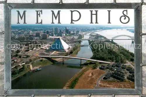 AK / Ansichtskarte Memphis_Tennessee Aerial view on the Mississippi River 