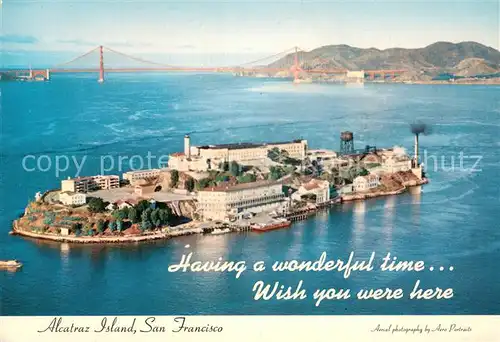 AK / Ansichtskarte San_Francisco_California Alcatraz Island Air view 