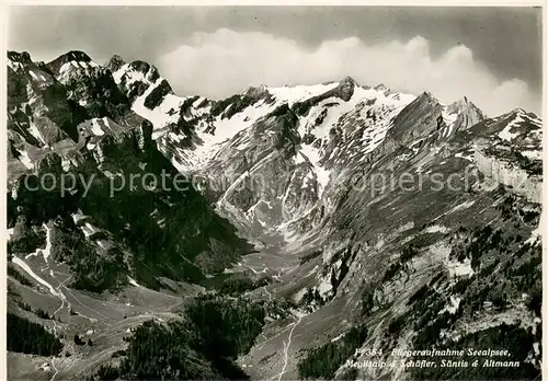 AK / Ansichtskarte Seealpsee_Saentis_IR Panorama Meglisalp Schaefler Saentis Altmann Appenzeller Alpen 