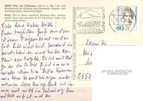 AK / Ansichtskarte Prien_Chiemsee Kurort Bayerische Alpen Prien Chiemsee