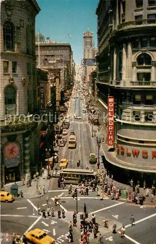 AK / Ansichtskarte San_Francisco_California Powell at Market Street showing turnable 