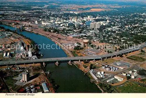 AK / Ansichtskarte Sacramento_California Pioneer Memorial Bridge Air view 