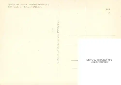 AK / Ansichtskarte Hardheim_Odenwald Gasthof Pension Wohlfahrtsmuehle Hardheim Odenwald