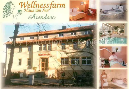 AK / Ansichtskarte Arendsee_Ostseebad Wellnessfahrm Haus am See Hallenbad Massage Sauna Arendsee_Ostseebad