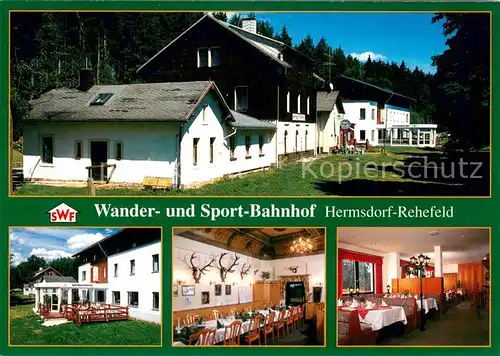 AK / Ansichtskarte Hermsdorf_Erzgebirge Wander und Sport Bahnhof Gastraeume Hermsdorf Erzgebirge