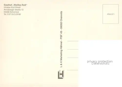 AK / Ansichtskarte Schoenfeld_Wiesenbad Gasthof Weisses Ross Gaststube 