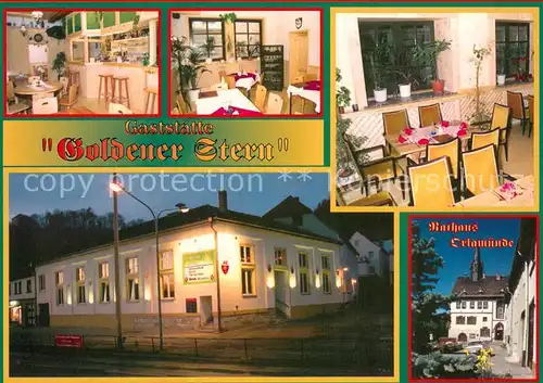 AK / Ansichtskarte Orlamuende Gaststaette Goldener Stern Gastraeume Rathaus Orlamuende