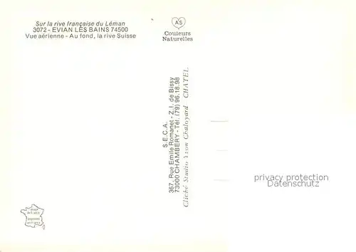 AK / Ansichtskarte Evian les Bains_74 Vue aerienne Au fond la rive Suisse 