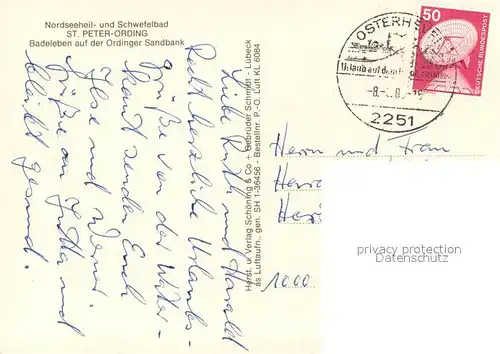 AK / Ansichtskarte St_Peter Ording Badestrand Fliegeraufnahme St_Peter Ording