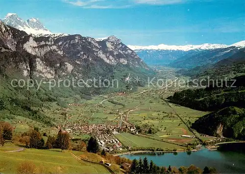 AK / Ansichtskarte Walenstadtberg Blick von Schrina Hochruck auf Walensee Sargans und die Buendnerberge Walenstadtberg