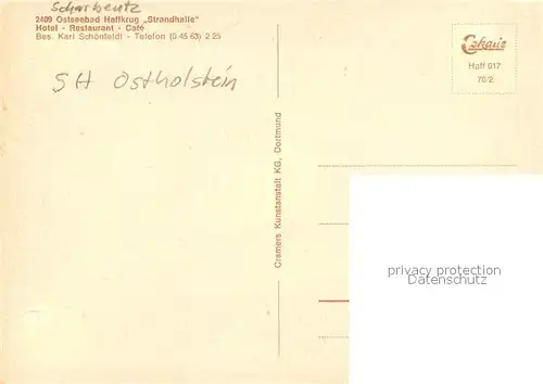 AK / Ansichtskarte Haffkrug_Ostseebad Strandhalle Hotel Restaurant Cafe Haffkrug_Ostseebad