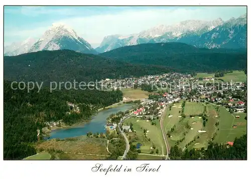 AK / Ansichtskarte Seefeld_Tirol Fliegeraufnahme mit Hohe Munde und Wetterstein Seefeld Tirol