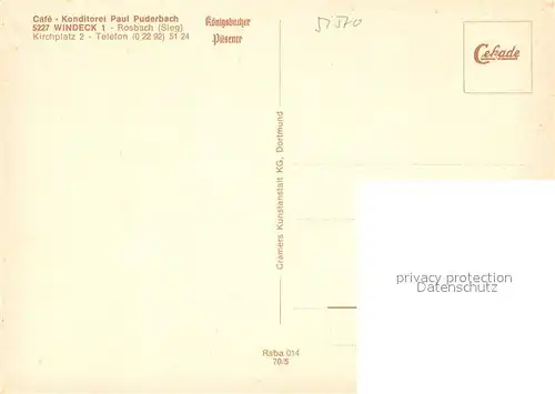 AK / Ansichtskarte Windeck_Sieg Cafe Konditorei Puderbach Gaststube Minigolf Theke Windeck Sieg