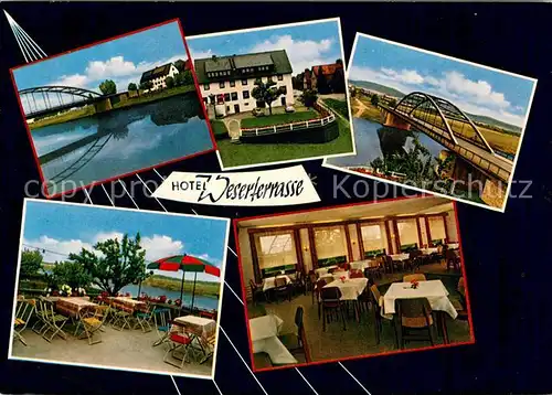 AK / Ansichtskarte Hessisch_Oldendorf Hotel Weserterrasse Gastraum Teilansichten Hessisch Oldendorf