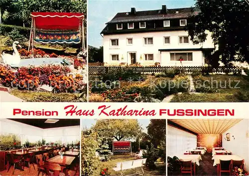 AK / Ansichtskarte Fussingen Pension Haus Katharina Garten Restaurant Gaststube Fussingen