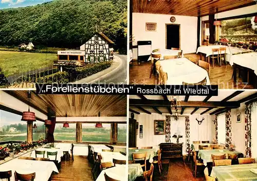 AK / Ansichtskarte Rossbach_Wied Gasthof zum Forellenstuebchen Gastraeume Rossbach Wied