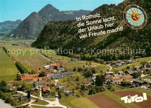 AK / Ansichtskarte Rotholz_Tirol Fliegeraufnahme mit Inn und Strass am Eingang zum Zillertal Rotholz Tirol