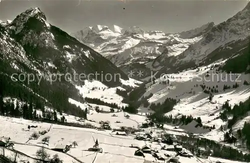 AK / Ansichtskarte Kiental Winterpanorama Goldernhorn Bluemlisalp Berner Alpen Kiental