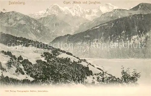 AK / Ansichtskarte Beatenberg Landschaftspanorama mit Eiger Moench und Jungfrau Berner Alpen Beatenberg