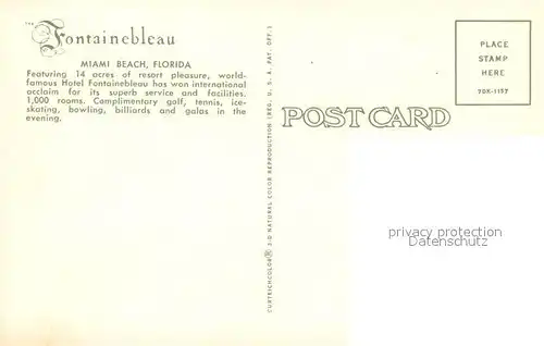 AK / Ansichtskarte Miami_Beach Fontainebleau Hotel Atlantic Ocean aerial view 