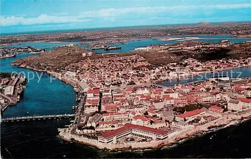 AK / Ansichtskarte Curacao_Niederlaendische_Antillen Aerial view of harbor entrance Hotel Curacao Intercontinental Curacao_Niederlaendische