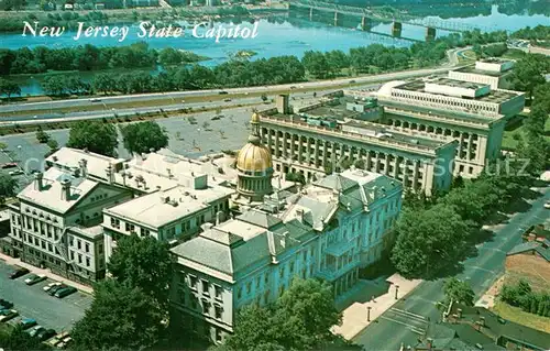 AK / Ansichtskarte Trenton_New_Jersey The State Capitol Delaware River aerial view 