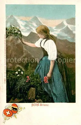 AK / Ansichtskarte Brienz_BE Junges Maedchen in Trachten Kuenstlerkarte Brienz_BE