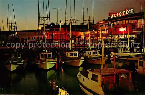 AK / Ansichtskarte San_Francisco_California Fishermans Wharf at night 
