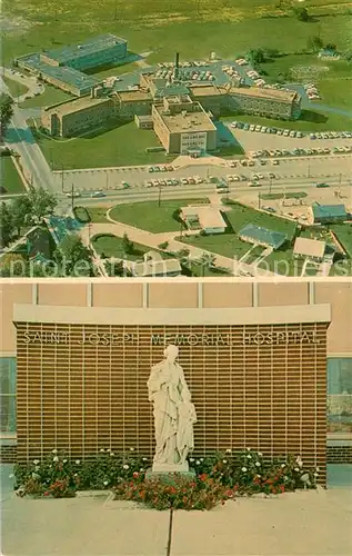 AK / Ansichtskarte Kokomo_Indiana St. Joseph Memorial Hospital Statue aerial view 
