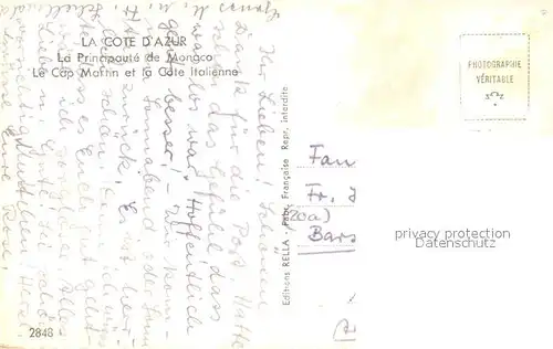 AK / Ansichtskarte Monaco Vue aerienne de la Principaute Cap Martin Cote Italienne Cote d Azur Monaco
