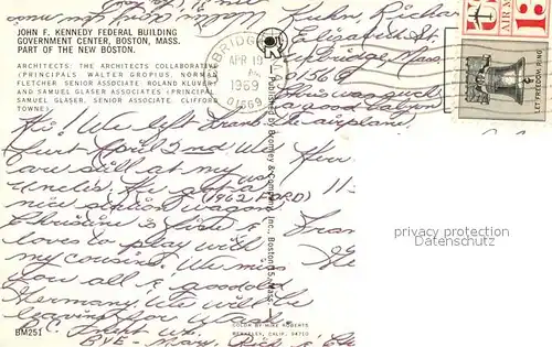 AK / Ansichtskarte Boston_Massachusetts John F. Kennedy Federal Building Government Center Skyscraper 