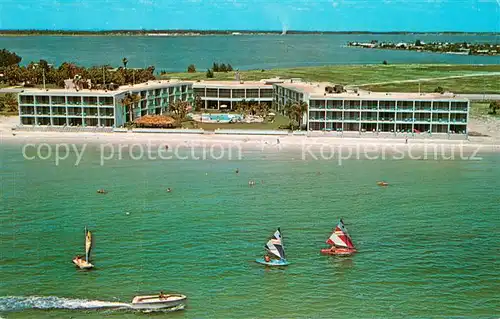 AK / Ansichtskarte St_Petersburg_Florida The Happy Dolphin Inn Beach Gulf of Mexico aerial view 