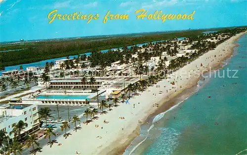 AK / Ansichtskarte Hollywood_Florida Airview Atlantic Ocean 