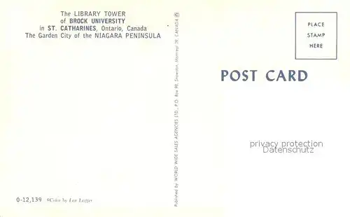 AK / Ansichtskarte St_Catharines Library Tower of Brock University St_Catharines