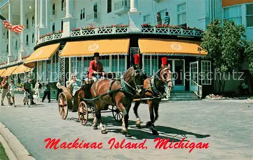AK / Ansichtskarte Mackinac_Island Grand Hotel Pferdedroschke 