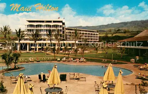 AK / Ansichtskarte Maui_Hawaii Maui Hilton Hotel Swimming Pool at Kaanapali Beach 