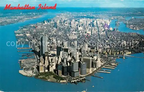 AK / Ansichtskarte New_York_City Manhattan Island aerial view New_York_City