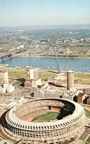 AK / Ansichtskarte Illinois_City Aerial Arch and Stadium aerial view 