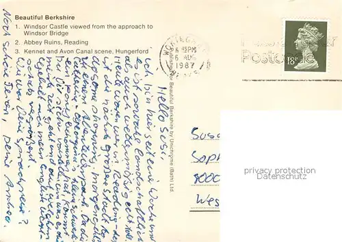 AK / Ansichtskarte Windsor_Berkshire Windsor Castle Abbey Ruins Kennet and Avon Canal scene Hungerford 