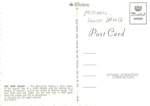 AK / Ansichtskarte Mitchell_South_Dakota Corn Palace 