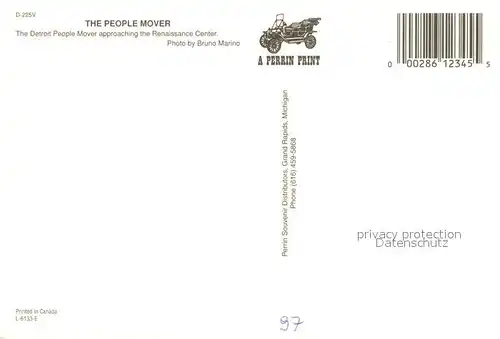 AK / Ansichtskarte Detroit_Michigan The People Mover approching the Renaissance Center Skyscraper 