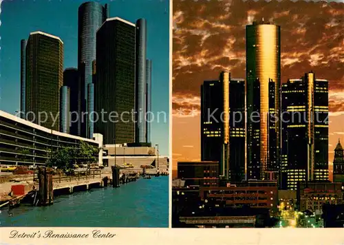 AK / Ansichtskarte Detroit_Michigan Renaissance Center Skyscraper at night 