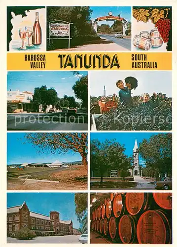 AK / Ansichtskarte Tanunda_Australia Barossa Valley Arch Street Grape Harvest Hotel Church Chateau Orlando Cask Hall of Fame 