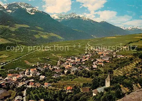 AK / Ansichtskarte Kortsch_Suedtirol Panorama Vinschgau 