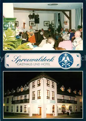 AK / Ansichtskarte Luebbenau_Spreewald Gasthaus Hotel Spreewaldeck Hausmusik Luebbenau Spreewald