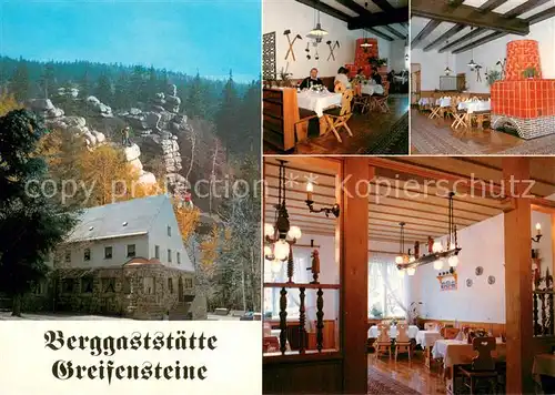 AK / Ansichtskarte Ehrenfriedersdorf_Erzgebirge Berggaststaette Greifensteine Felsen Ehrenfriedersdorf