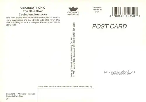 AK / Ansichtskarte Cincinnati_Ohio Business district Skyscrapers Ohio River Covington aerial view Cincinnati Ohio